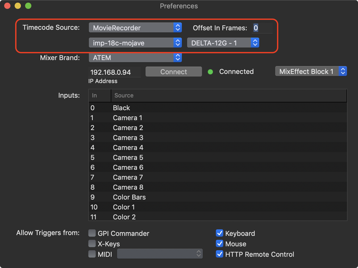 timecode offset provideoplayer